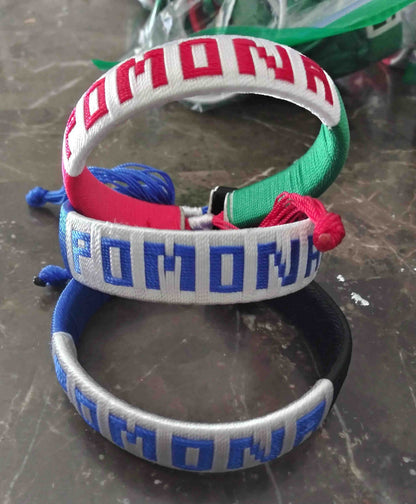 Colorful handmade elegant bracelets featuring the word &