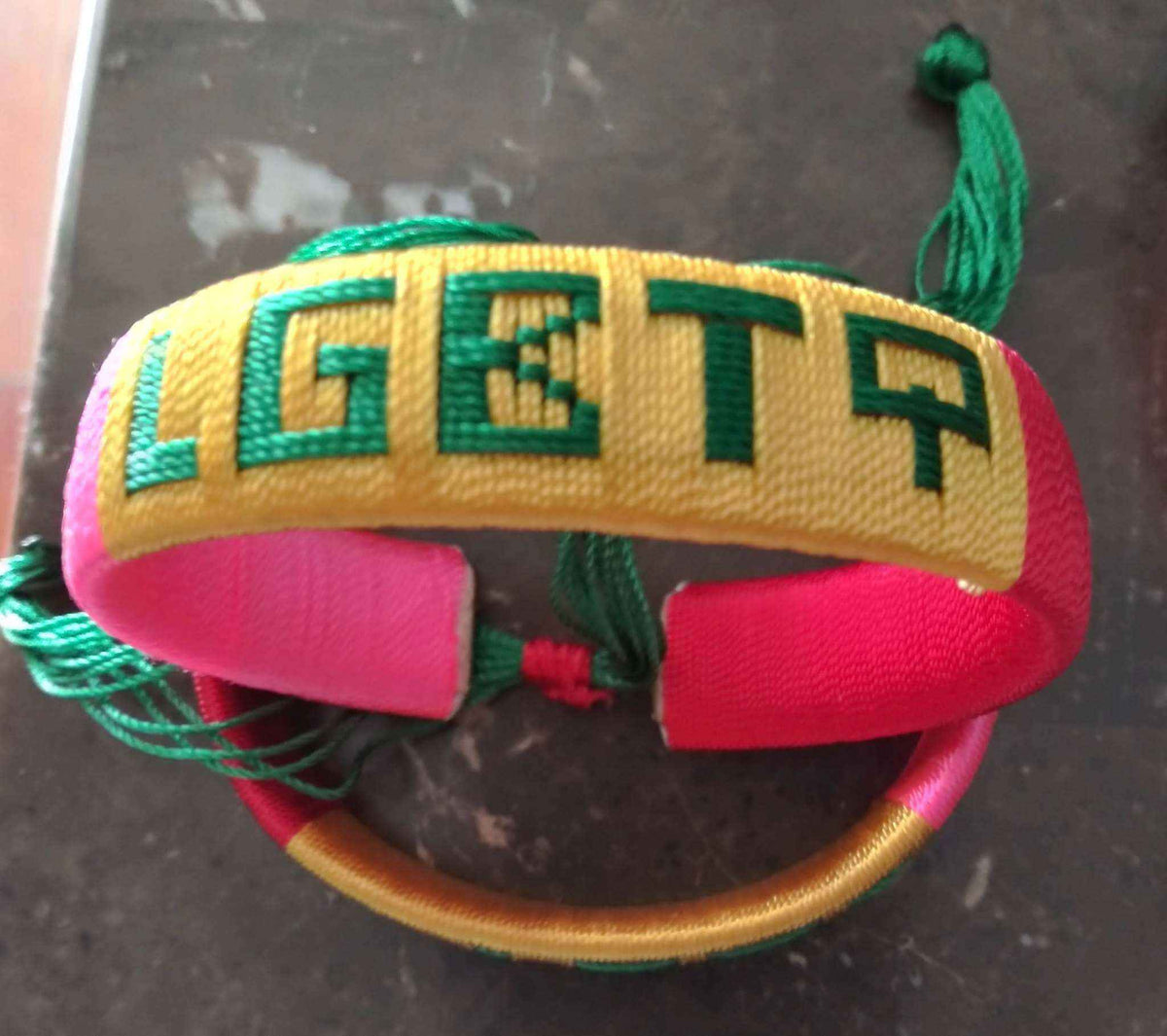 LGBTQ Pride Bracelet with rainbow colors and adjustable design.